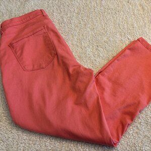 Lee Women Easy Fit Coral Size 10 Medium Ankle Straight Leg Denim Stretch